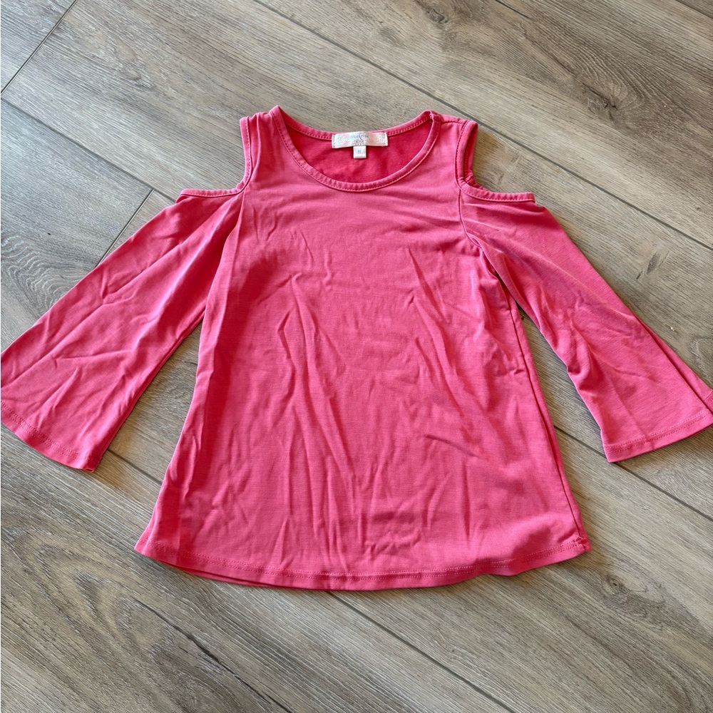 Pink Cold Shoulder Top